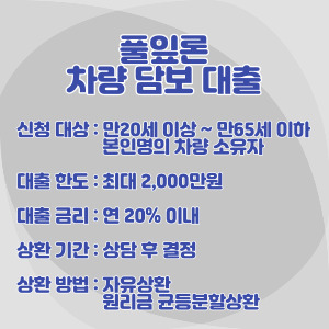 풀잎론-차량-담보-대출-조건