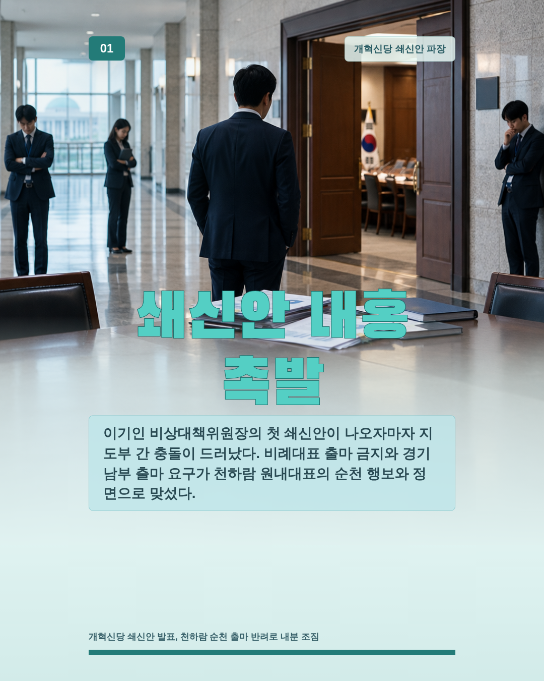 쇄신안 내홍 촉발
