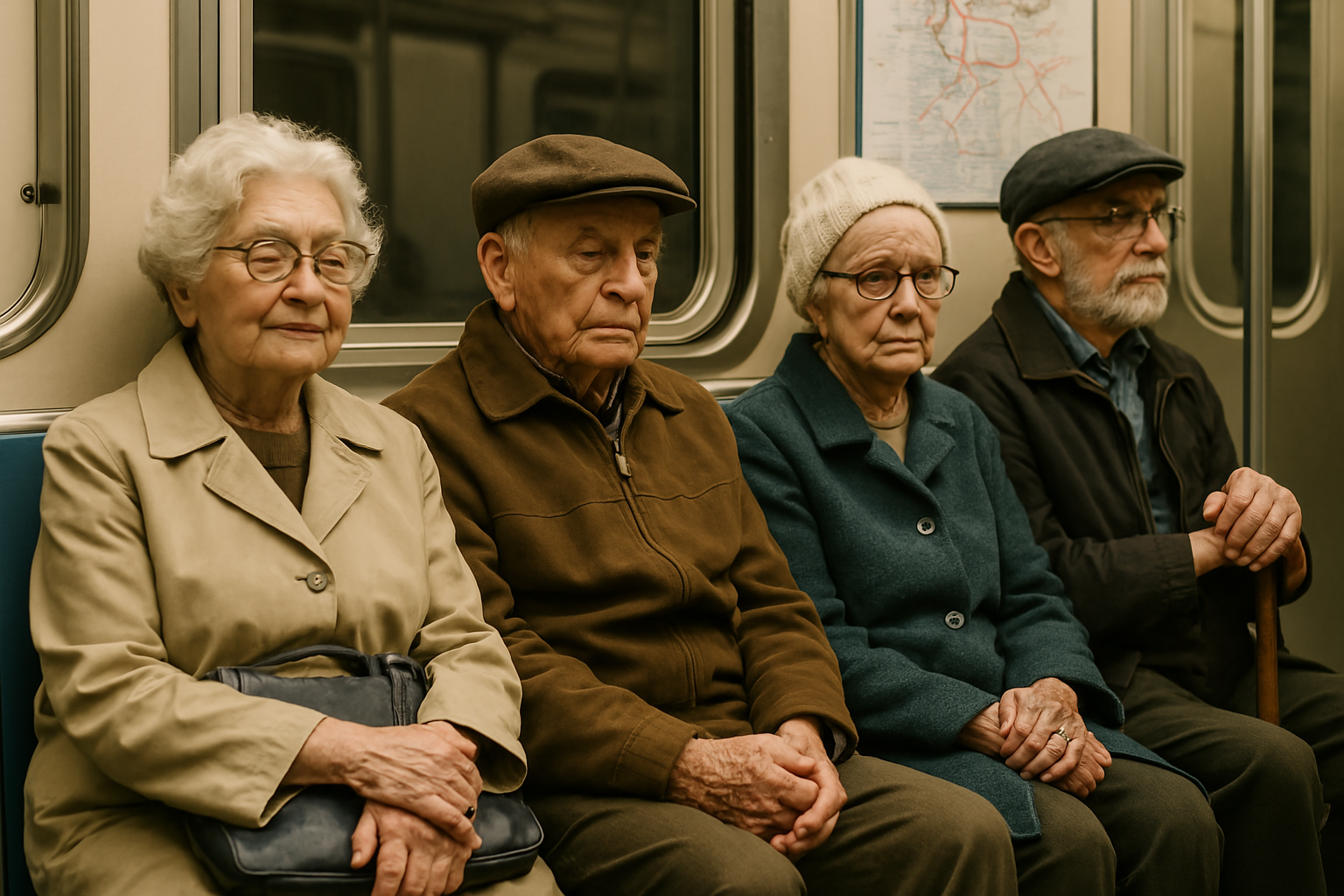 경로우대증, 지하철 타는 노인