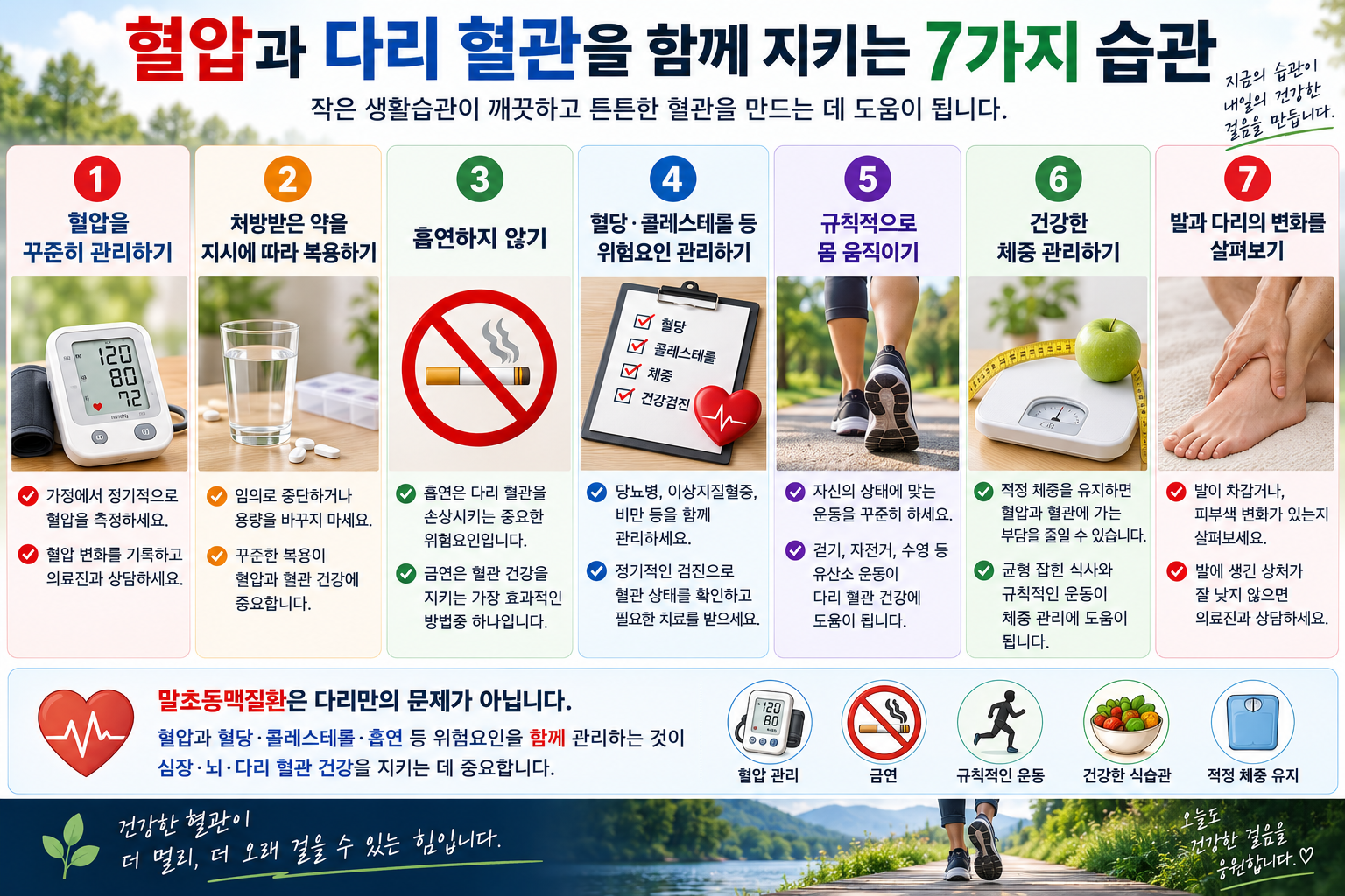 혈압·복약·금연·발 상태 등 다리 혈관 관리 항목