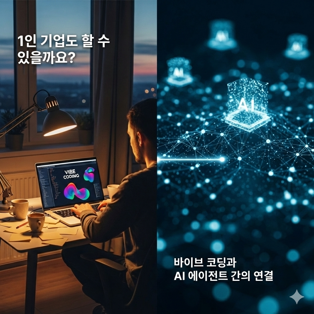 코딩 몰라도 앱 만든다? 감각으로 앱을 만드는 &lsquo;바이브 코딩&rsquo;과 1인 기업에 꼭 맞는 AI 에이전트 자동화 조합으로 시작해보세요!