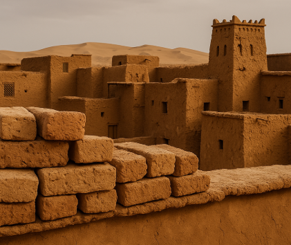 퇴적된 진흙 등을 이용하여 건축에 활용한 문명의 기술