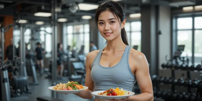 헬스장에서 다이어트 음식 추천하는 트레이너