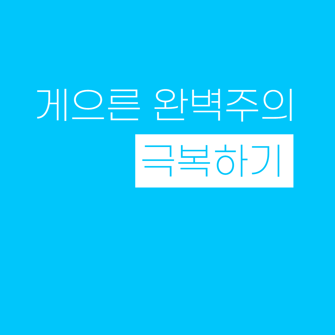 게으른 완벽주의를 벗어나는 법 - 나는 천재가 아니고 조팝이다