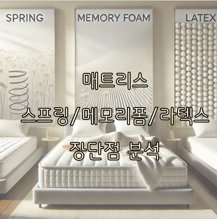 매트리스 스피링, 메모리폼, 라텍스 장단점 분석하고 추천하기