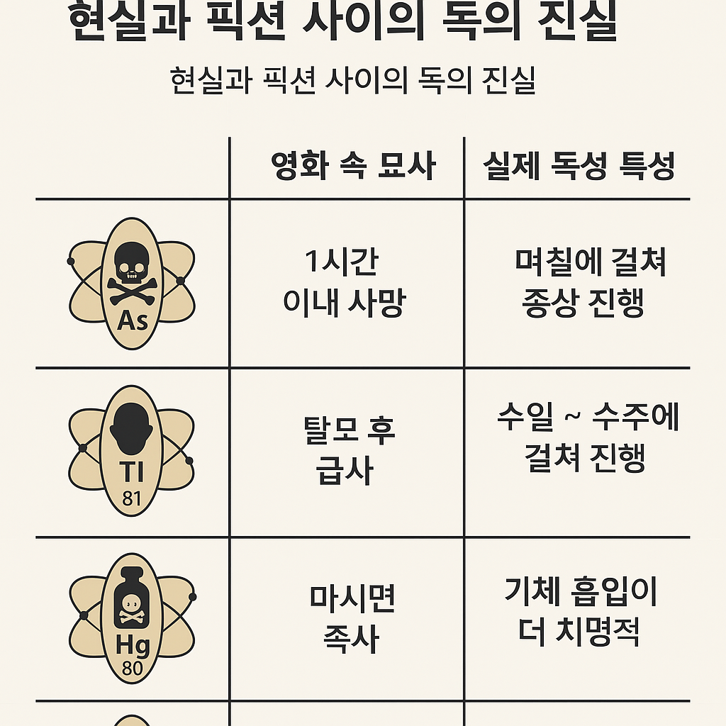 독극물 원소와 영화 속 설정 차이: 현실과 픽션 사이의 독의 진실