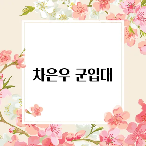 차은우 군입대