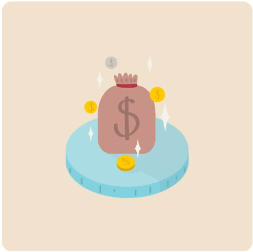 부의 상징을 뜻하는 돈주머니