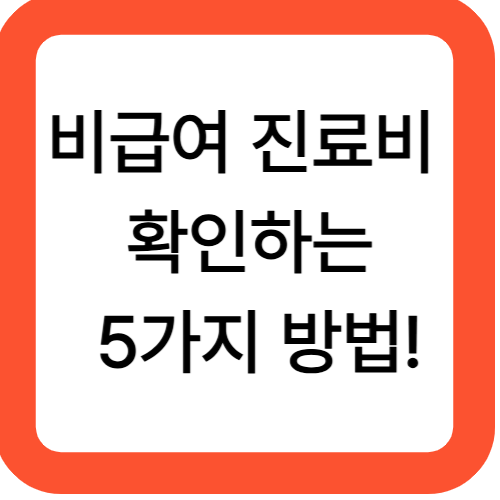 비급여 진료비 확인하는 5가지 방법!