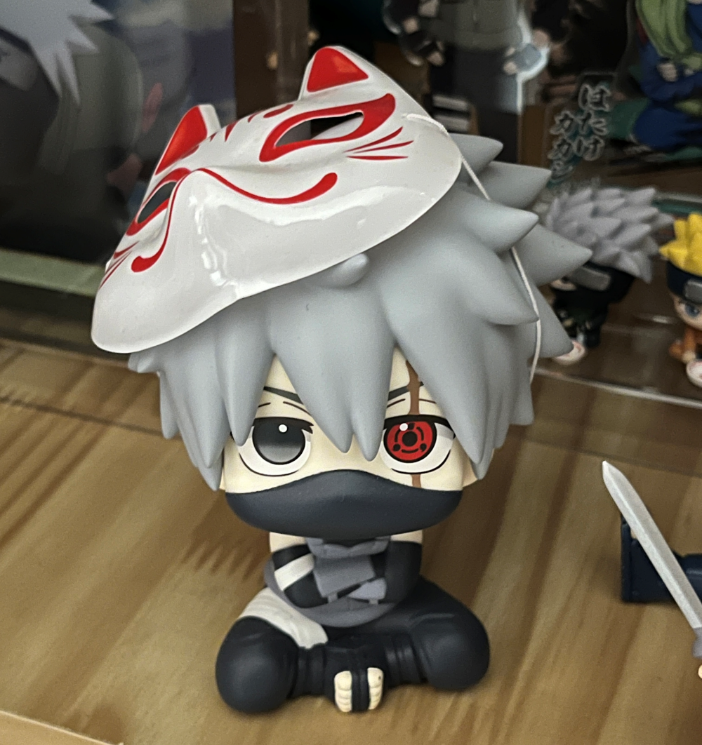 세리아 미니어처 여우 가면 소품을 착용한 카카시 암부 룩업