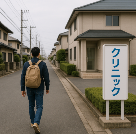 클리닉으로 향하는 모습입니다.