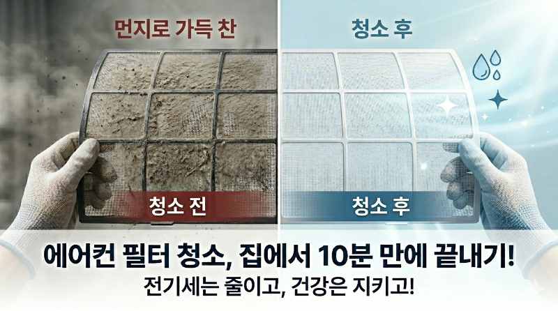 에어컨 필터 교체 전 후 차이 사진