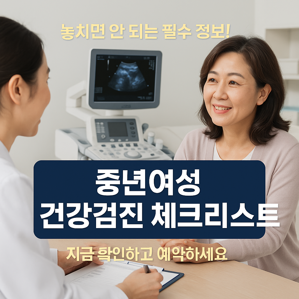 [5편] 중년여성 필수 건강검진 체크리스트 🏥