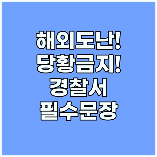 현지 경찰서에서 당황하지 않고 말하는..