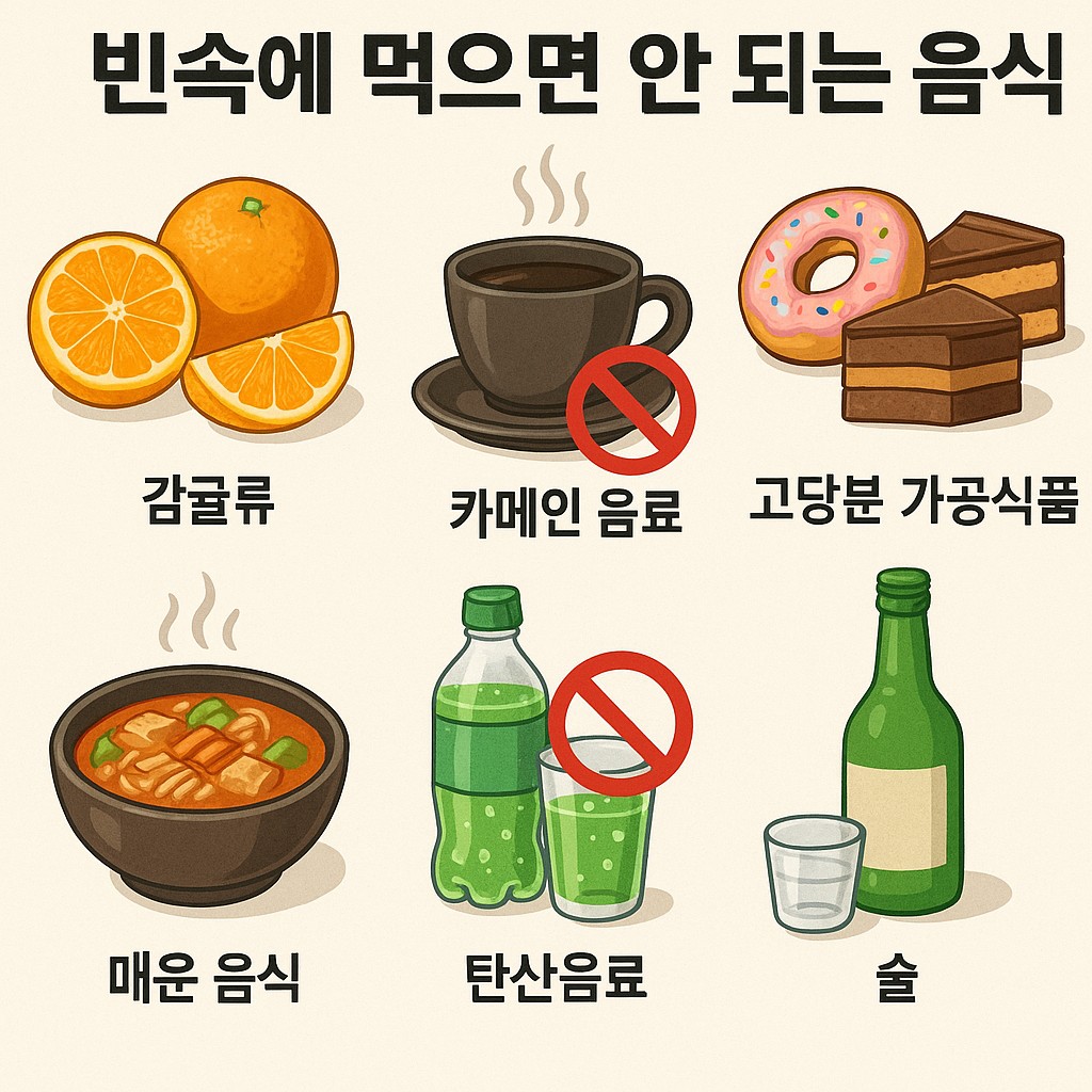 빈속에 먹으면 안 되는 음식과 건강 지침