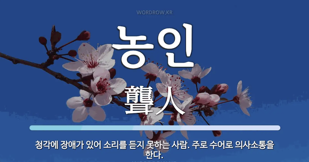 '농인' 이라는 단어