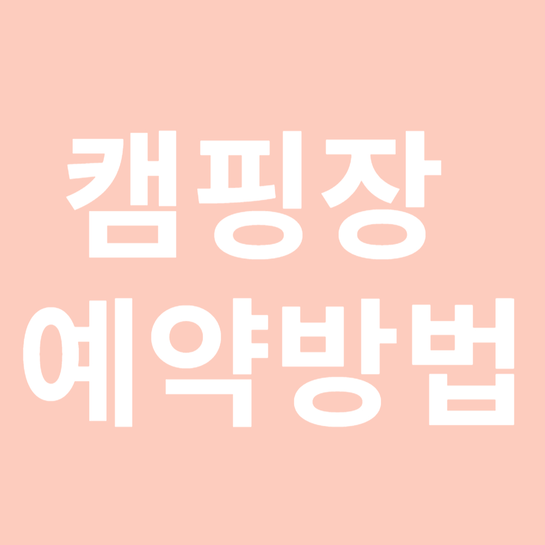 캠핑장 예약 방법