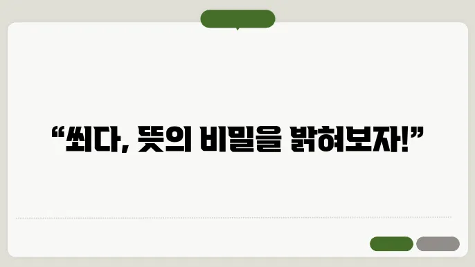 쐬다 의미와 활용법