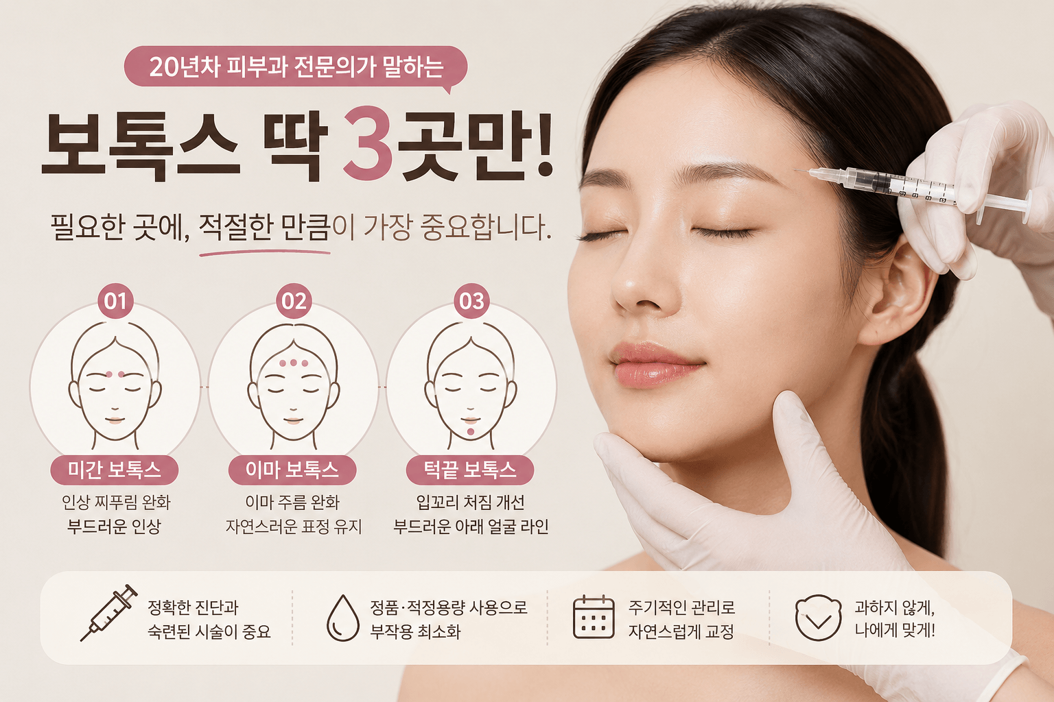 보톡스 딱 3곳만 맞으세요