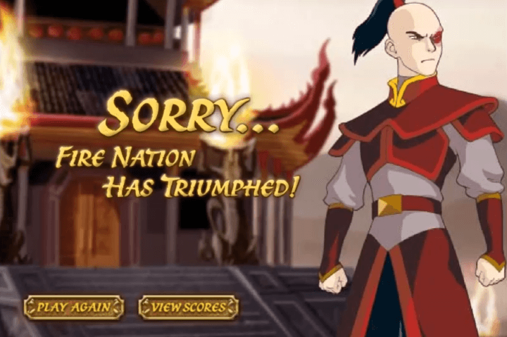 아바타-포트리스-파이트2-플래시게임-종료-화면