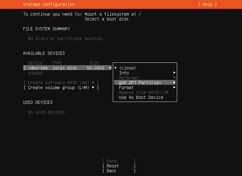 GPT 파티션 생성