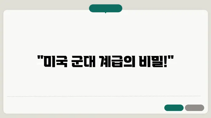 미국 군대 계급 알아보기