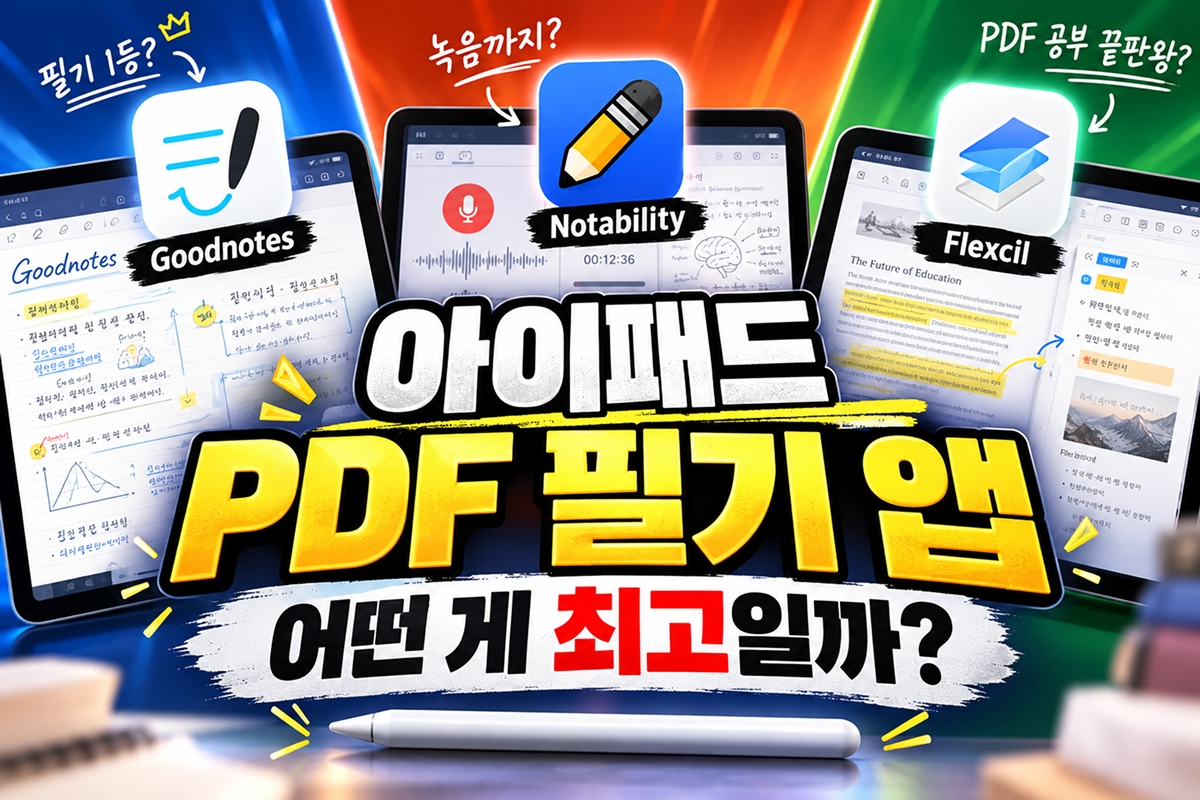 아이패드 PDF필기 앱을 보여주는 썸네일.