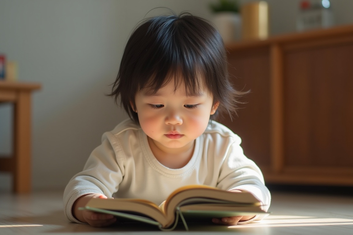 책 읽는 어린 아이