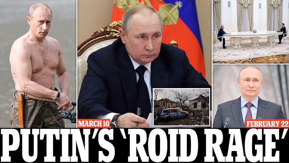[독점] 푸틴, 스테로이드 치료로 인한 '스테로이드 분노' 앓고 있을 수도 VIDEO: 'Bloated' Putin may be suffering from steroid treatment for cancer, spies claim