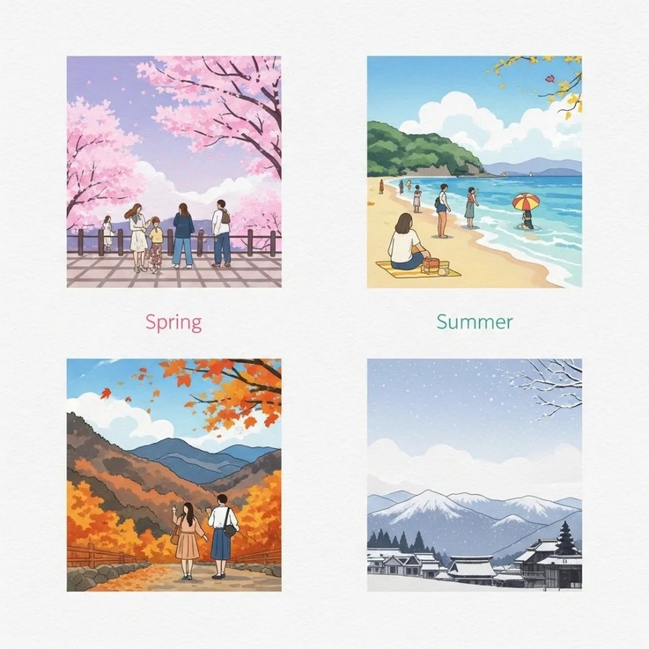 도쿠시마의 사계절 날씨와 풍경