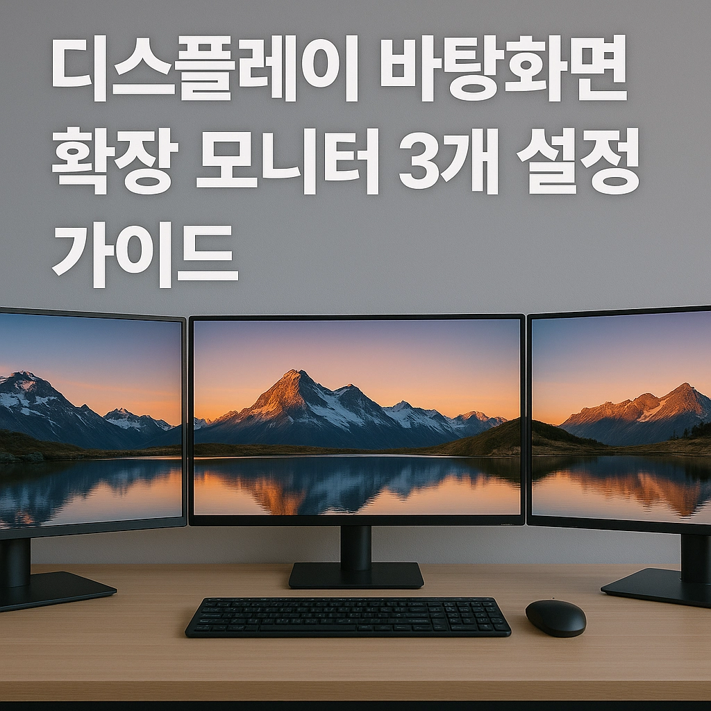디스플레이 바탕화면 확장 모니터 3개 설정 가이드