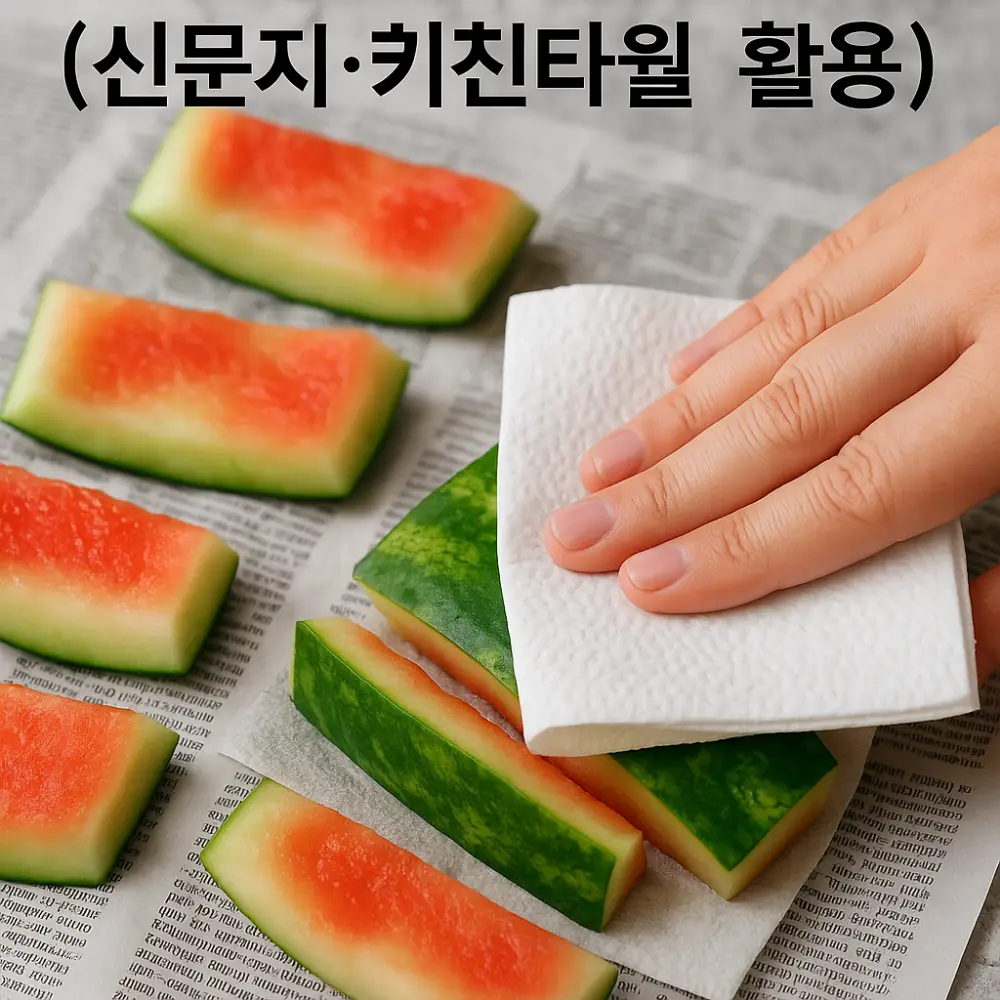 수박껍질 물기 제거