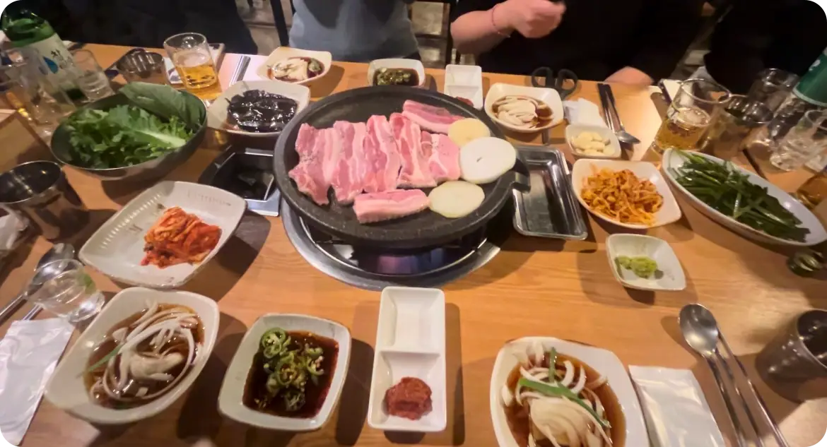 안국역-정원고깃집-삼겹살-상차림-사진