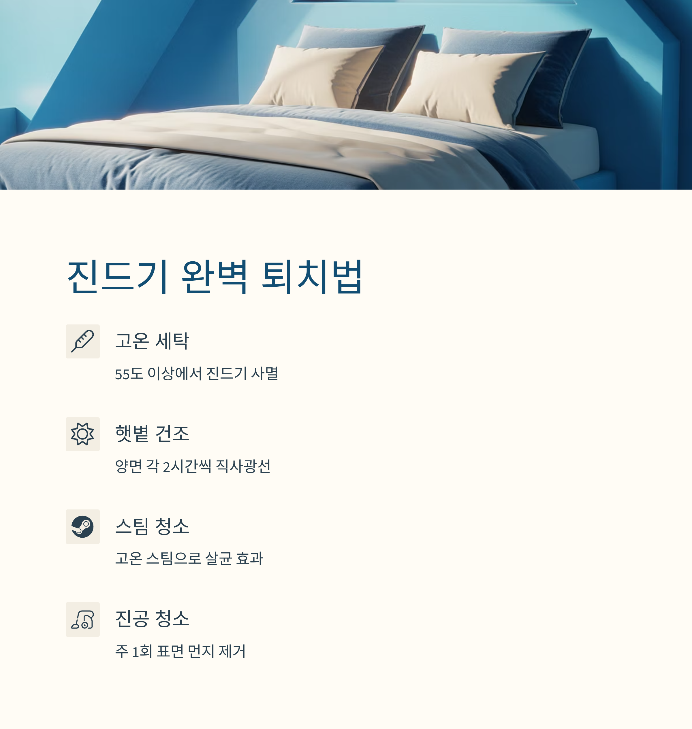 이불관리 진드기 완벽 퇴치방법