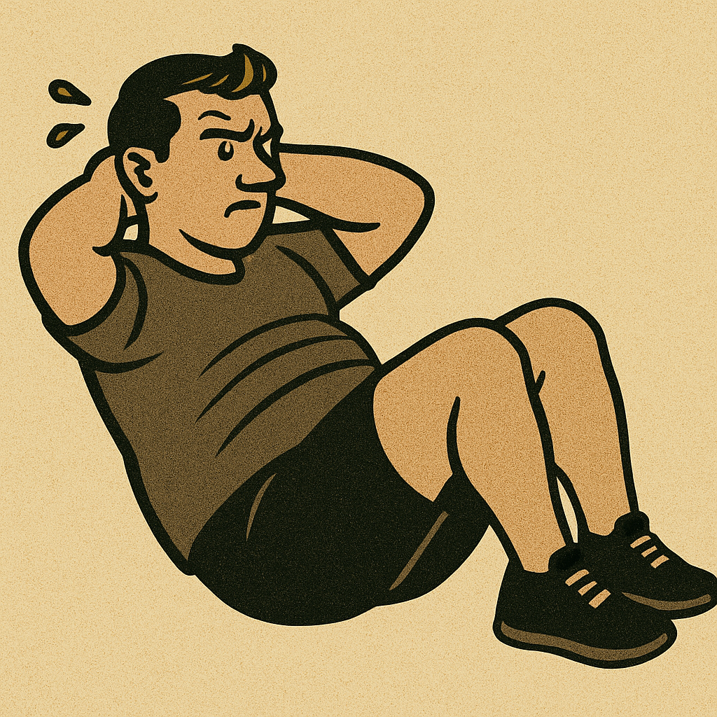 윗몸 일으키기 하는 모습