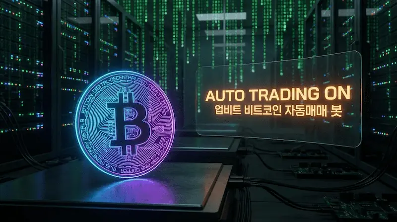 업비트 비트코인 자동매매 봇 개념 이미지