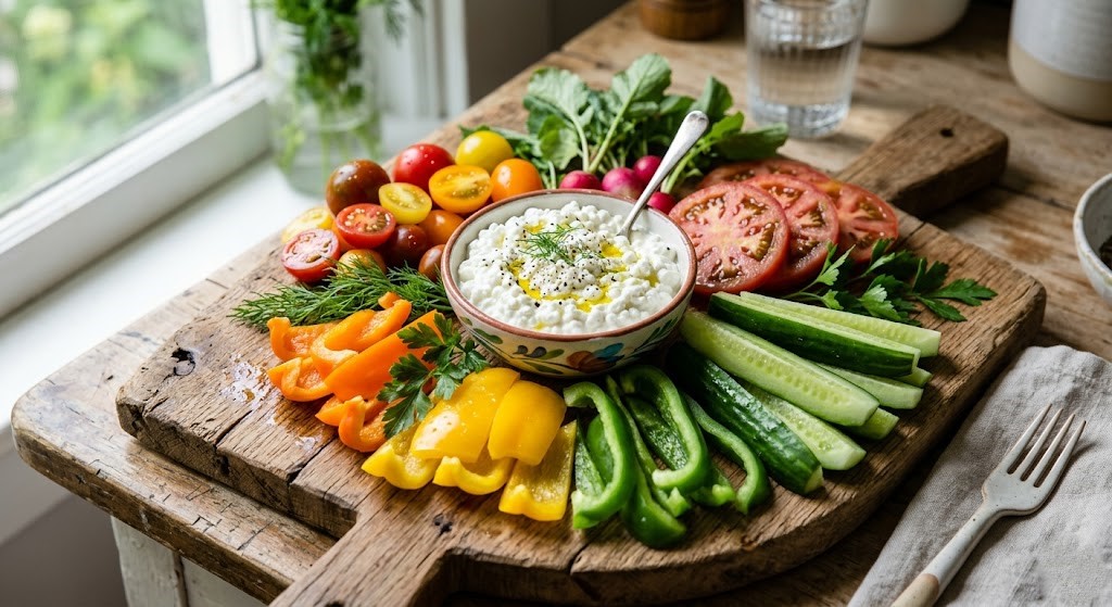 채소와의 조화가 좋은 코티지 치즈