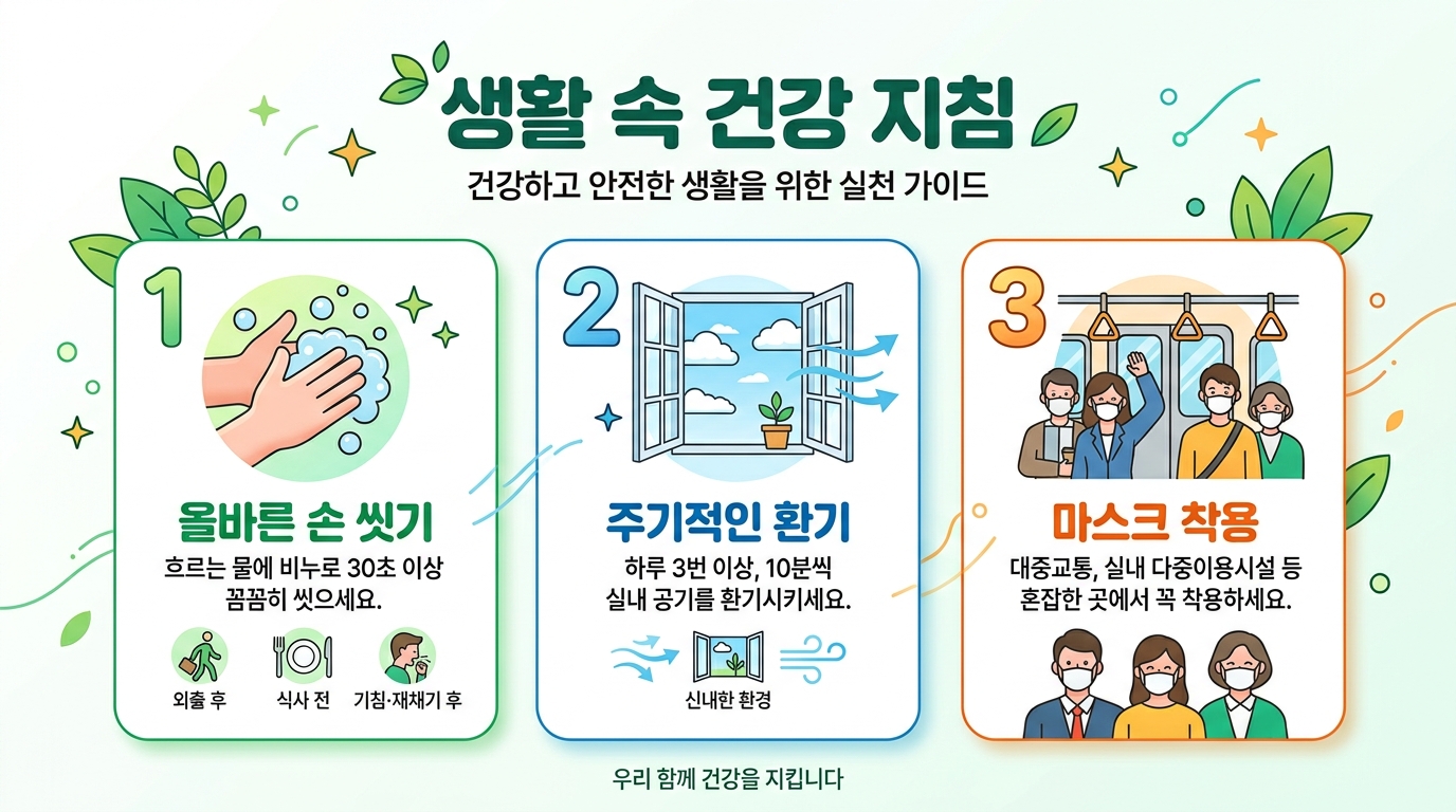 코로나 재유행 대비 일상 속 필수 방역 수칙과 위생 관리 체크리스트