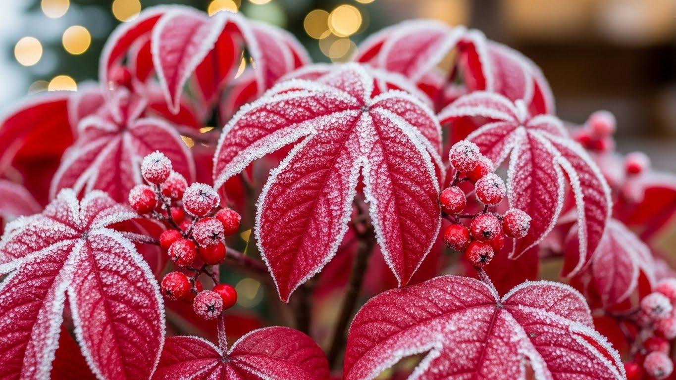 크리스마스 빨간잎 나무