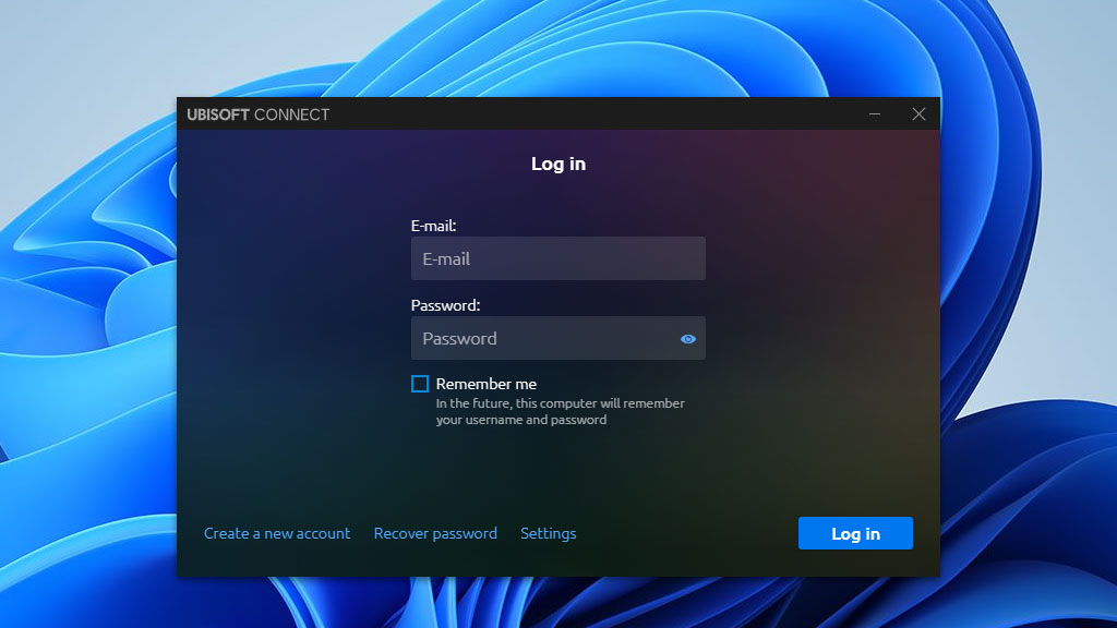 영어로 설정이 되어있는 Ubisoft Connect