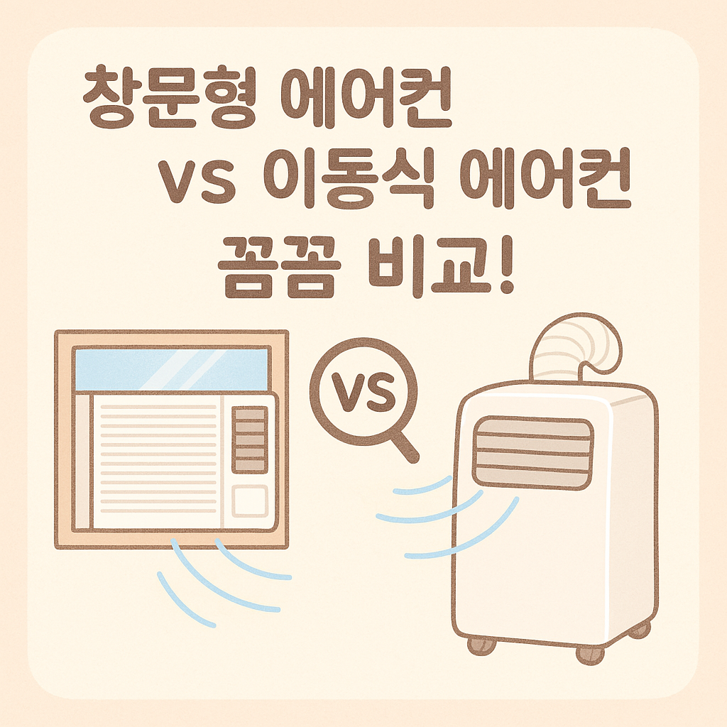 창문형 에어컨 vs 이동식 에어컨, 냉방 효과부터 소음, 전기세까지 꼼꼼 비교!