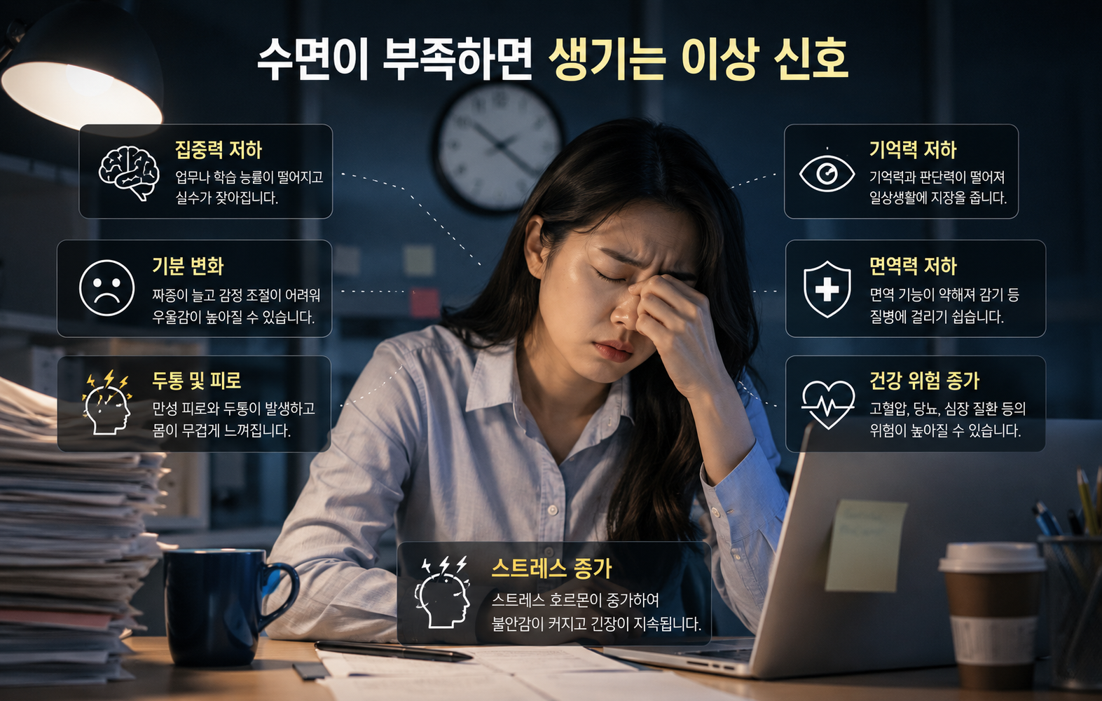 수면부족이 계속되면 생기는 변화, 건강한 숙면 습관이 중요한 이유