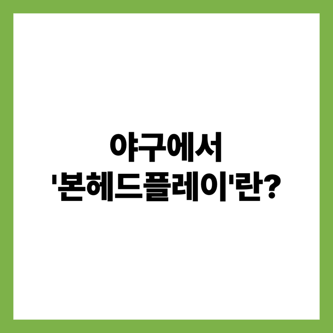 야구본헤드플레이