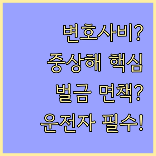중상해 사고 운전자보험 변호사비 벌금..