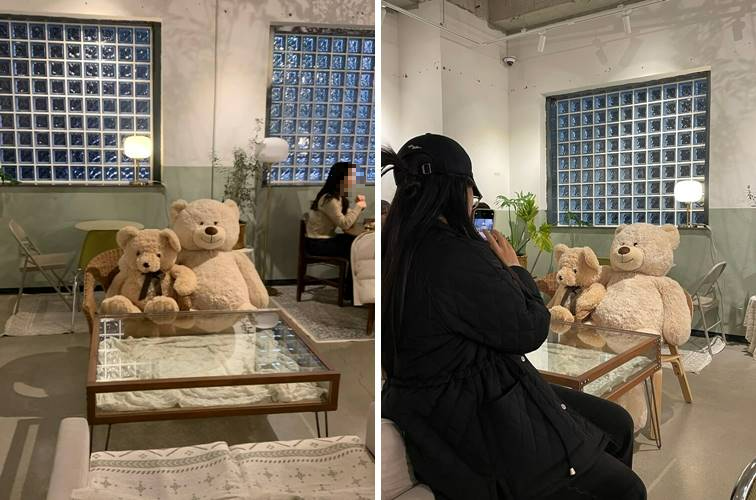 내부에 있는 곰돌이 인형