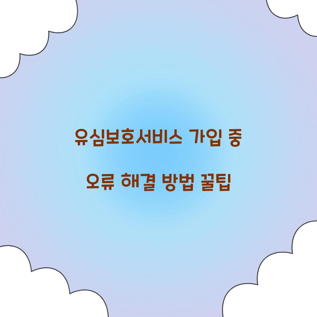 유심보호서비스 가입 중 오류 해결 방법