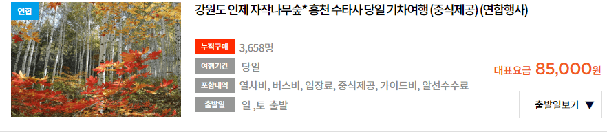 기차여행 단풍특선 추천