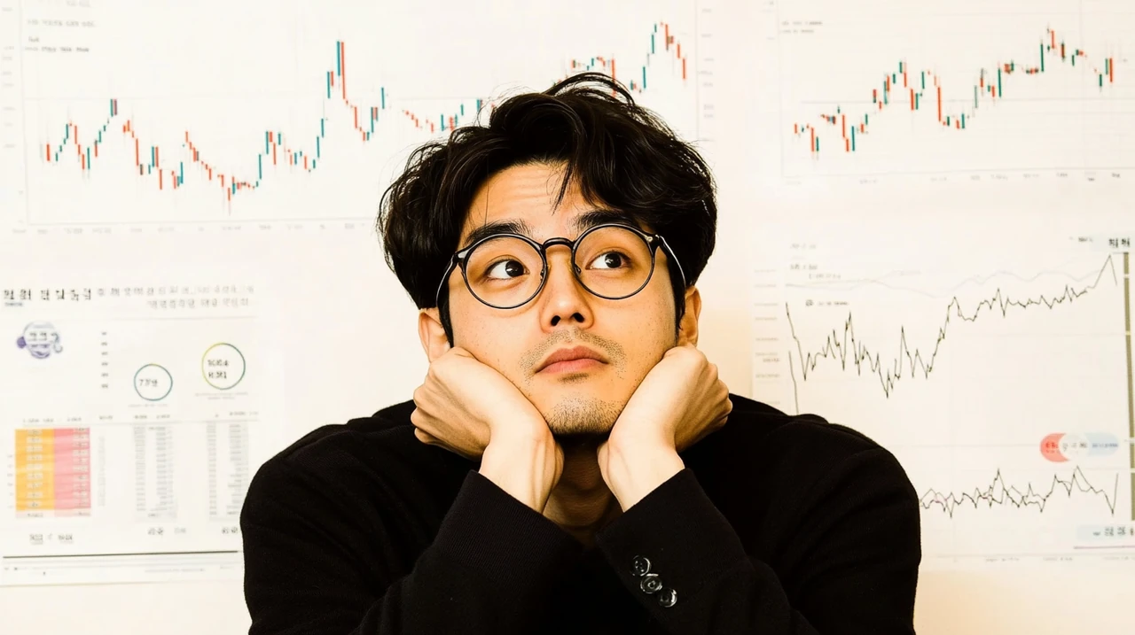 한국 투자자가 환헤지, 금, 미국 주식 ETF를 포함한 연금 ETF 체크리스트를 참고하면서 달러 약세에 맞춘 투자 전략을 수립, USD/KRW 변동성 그래프와 세밀한 투자계획, 다양한 자산 분산의 중요성 부각