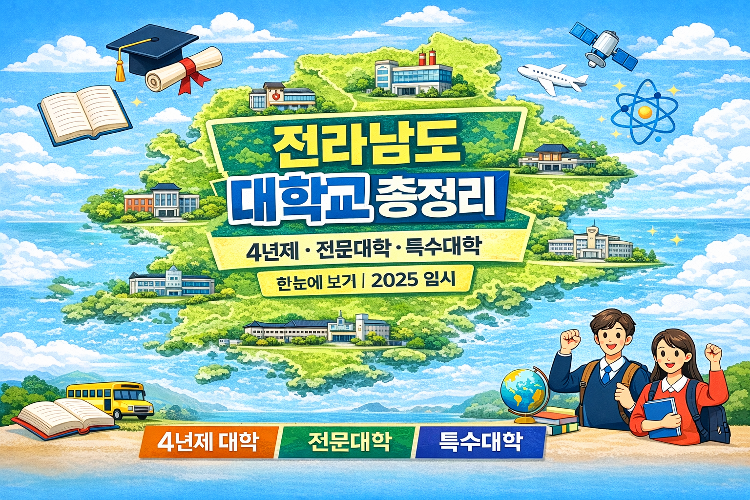 📌 전라남도 대학 전체 정리｜4년제 &middot; 전문대학 &middot; 특수대학 한눈에 보기