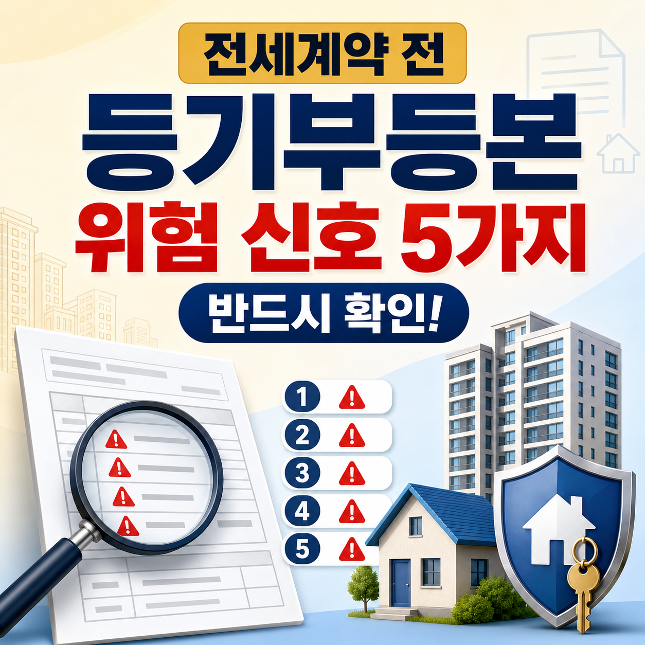 전세계약 전 등기부등본에서 반드시 확인할 위험 신호 5가지 총정리